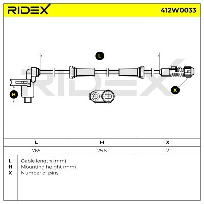 ABS Sensor RIDEX 412W0033 412W0033 - photo 6