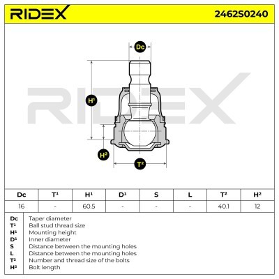 Ball Joint RIDEX 2462S0240 2462S0240 - photo 5