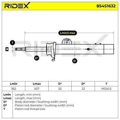 Shock Absorber RIDEX 854S1632 854S1632 - photo 8
