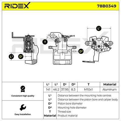 Brake Caliper RIDEX 78B0349 78B0349 - photo 7