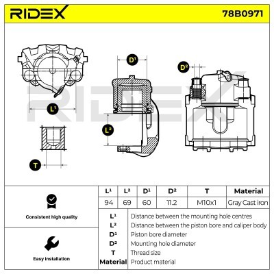 Brake Caliper RIDEX 78B0971 78B0971 - photo 7