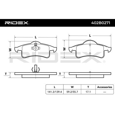 Brake Pads Set RIDEX 402B0271 402B0271 - photo 3