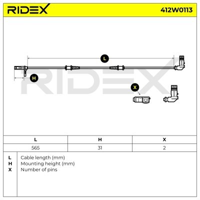 ABS Sensor RIDEX 412W0113 412W0113 - photo 4