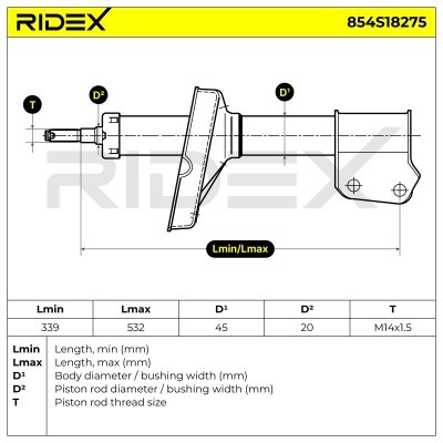 Shock Absorber RIDEX 854S18275 854S18275 - photo 8