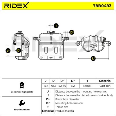Brake Caliper RIDEX 78B0493 78B0493 - photo 6