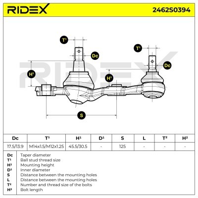 Ball Joint RIDEX 2462S0394 2462S0394 - photo 5
