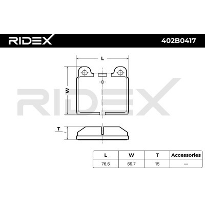 Brake Pads Set RIDEX 402B0417 402B0417 - photo 6