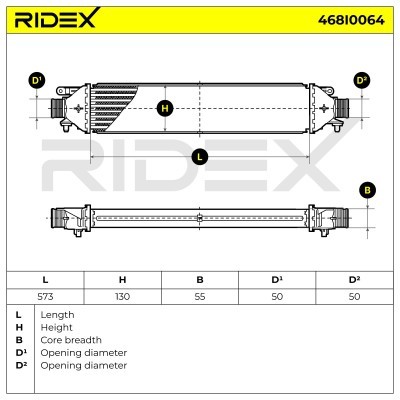 Intercooler, Charger RIDEX 468I0064 468I0064 - photo 5