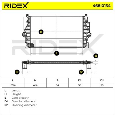 Intercooler, Charger RIDEX 468I0134 468I0134 - photo 6