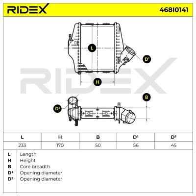 Intercooler, Charger RIDEX 468I0141 468I0141 - photo 7