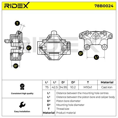 Brake Caliper RIDEX 78B0024 78B0024 - photo 6
