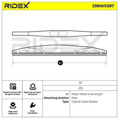 Щетка стеклоочистителя заднего стекла RIDEX 298W0397 298W0397 - photo 8