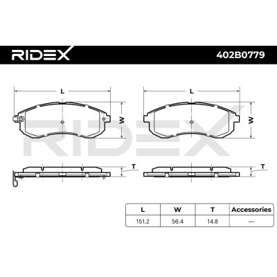 Brake Pads Set RIDEX 402B0779 402B0779 - photo 7