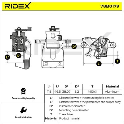 Brake Caliper RIDEX 78B0179 78B0179 - photo 4