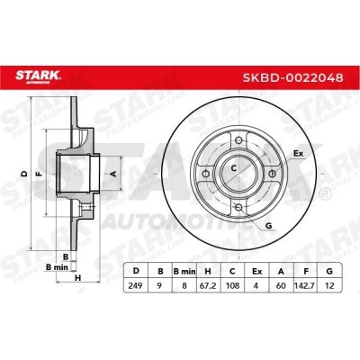 Brake Disc Stark SKBD-0022048 SKBD-0022048 - photo 3