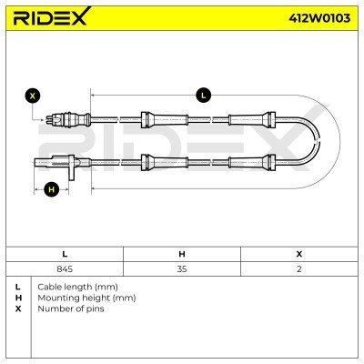 ABS Sensor RIDEX 412W0103 412W0103 - photo 6