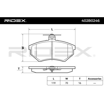 Brake Pads Set RIDEX 402B0246 402B0246 - photo 8