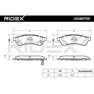 Brake Pads Set RIDEX 402B0759 402B0759 - photo 8