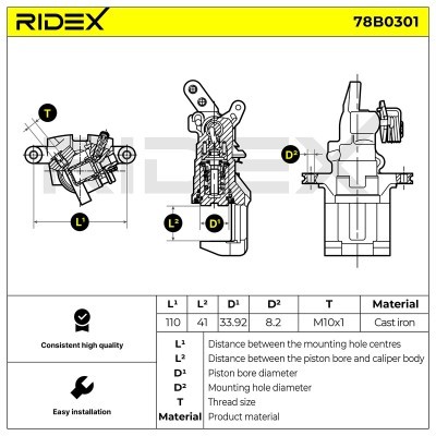 Brake Caliper RIDEX 78B0301 78B0301 - photo 5