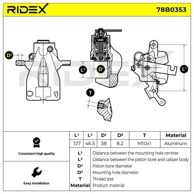 Brake Caliper RIDEX 78B0353 78B0353 - photo 5