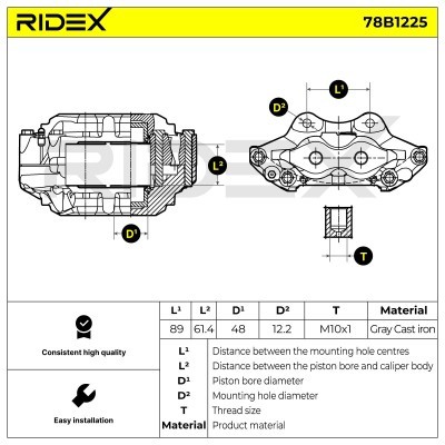 Brake Caliper RIDEX 78B1225 78B1225 - photo 7