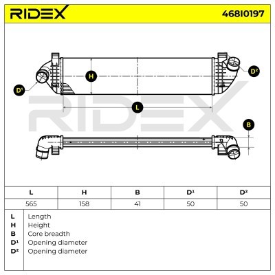 Intercooler, Charger RIDEX 468I0197 468I0197 - photo 7