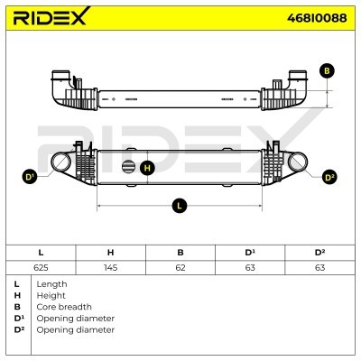 Intercooler, Charger RIDEX 468I0088 468I0088 - photo 5