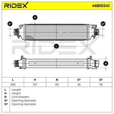 Intercooler, Charger RIDEX 468I0241 468I0241 - photo 7