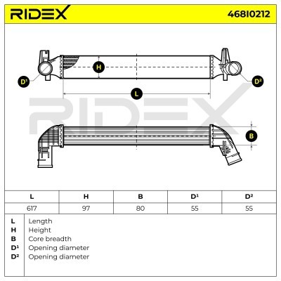 Intercooler, Charger RIDEX 468I0212 468I0212 - photo 7