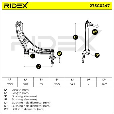 Control Arm RIDEX 273C0247 273C0247 - photo 8