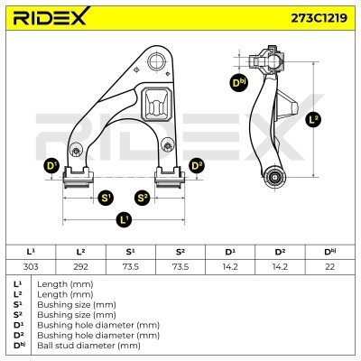 Control Arm RIDEX 273C1219 273C1219 - photo 6
