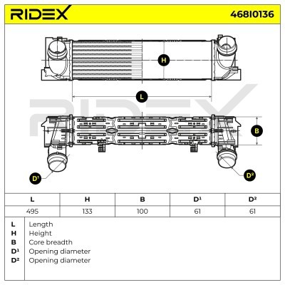 Intercooler, Charger RIDEX 468I0136 468I0136 - photo 7