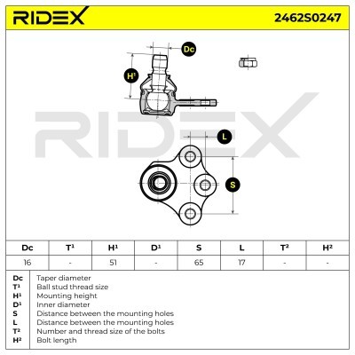 Ball Joint RIDEX 2462S0247 2462S0247 - photo 5
