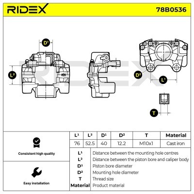 Brake Caliper RIDEX 78B0536 78B0536 - photo 6