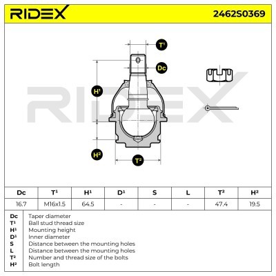 Ball Joint RIDEX 2462S0369 2462S0369 - photo 5