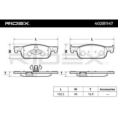 Brake Pads Set RIDEX 402B1147 402B1147 - photo 6