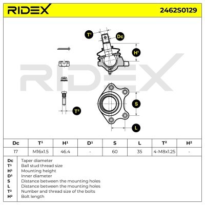 Ball Joint RIDEX 2462S0129 2462S0129 - photo 8
