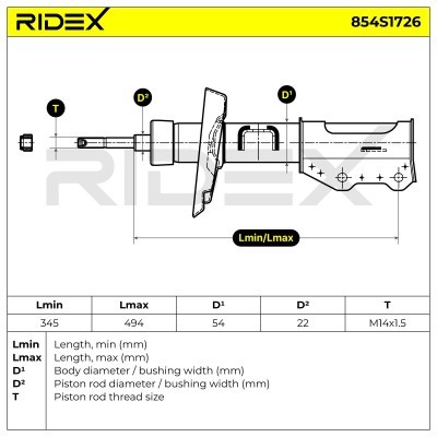 Shock Absorber RIDEX 854S1726 854S1726 - photo 8