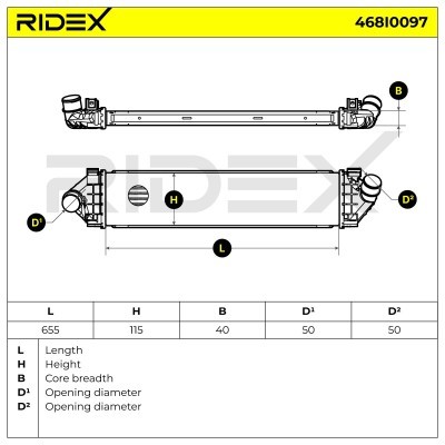 Intercooler, Charger RIDEX 468I0097 468I0097 - photo 5