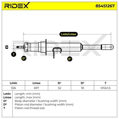 Shock Absorber RIDEX 854S1267 854S1267 - photo 6