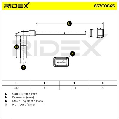 Crankshaft Pulse Sensor RIDEX 833C0045 833C0045 - photo 6