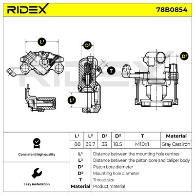 Brake Caliper RIDEX 78B0854 78B0854 - photo 5