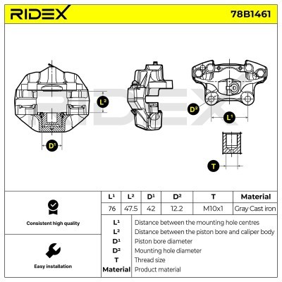 Brake Caliper RIDEX 78B1461 78B1461 - photo 5