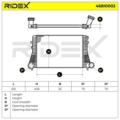 Intercooler, Charger RIDEX 468I0002 468I0002 - photo 6