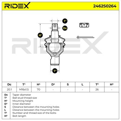 Ball Joint RIDEX 2462S0264 2462S0264 - photo 10