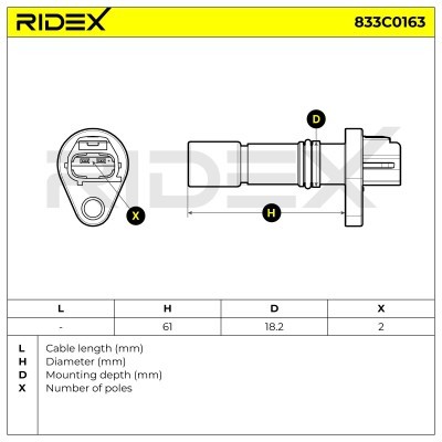 Crankshaft Pulse Sensor RIDEX 833C0163 833C0163 - photo 5