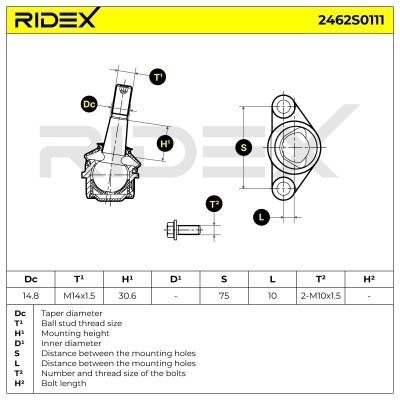 Ball Joint RIDEX 2462S0111 2462S0111 - photo 7