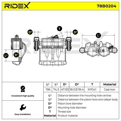Brake Caliper RIDEX 78B0204 78B0204 - photo 6