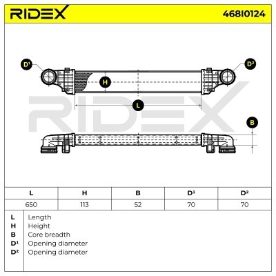 Intercooler, Charger RIDEX 468I0124 468I0124 - photo 7