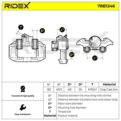 Brake Caliper RIDEX 78B1246 78B1246 - photo 5